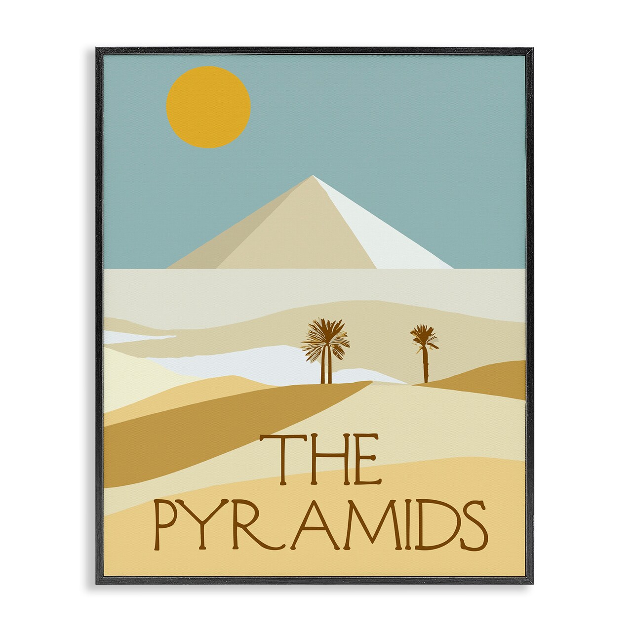 Stupell Industries Egypt Pyramids Landmark Framed Giclee Wall Art Design by Daphne Polselli